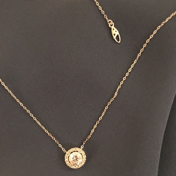 Nadri Halo Pendant Necklace 